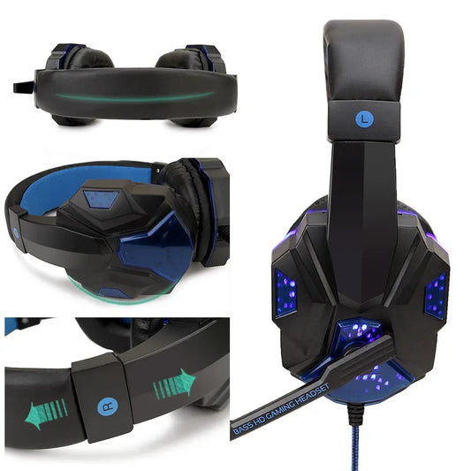 Professional LED Gaming Headset with Microphone – Stereo Bass, PC/Console Compatible, Gift-Ready Edition