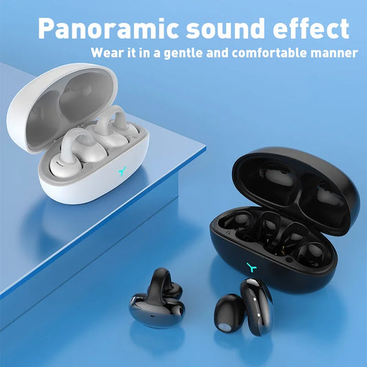 2025 Clip-On Open-Ear Bluetooth Earphones – 3D Sound OWS Sport Wireless Headset for Running, Gym & Everyday Use