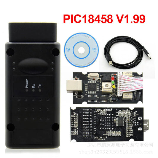 OPCOM Diagnostic Tool for Opel – OBD Scanner with PIC18F458 FTDI CAN BUS | Firmware V1.70 / V1.95 / V1.99