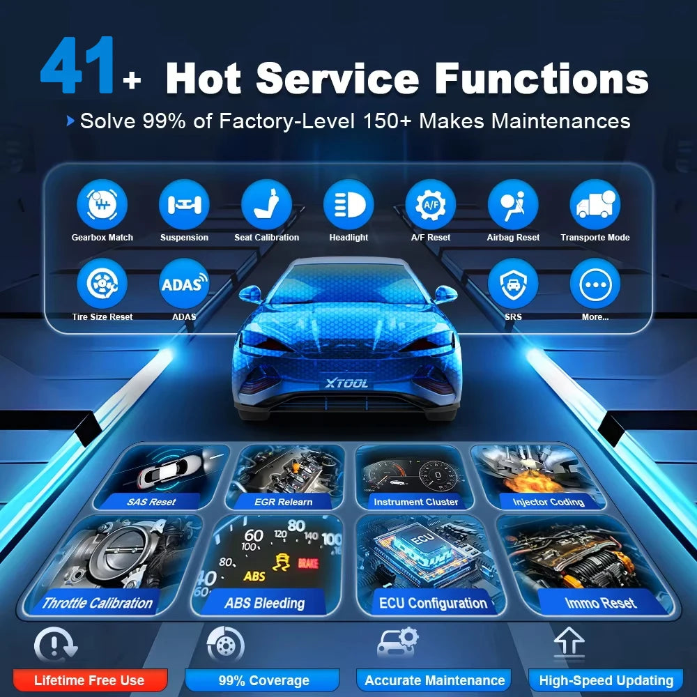 XTOOL InPlus IP900BT Bluetooth Automotive Diagnostic Tool | ECU Coding, 41+ Resets, Full-System Scanner (Lifetime Free Use)