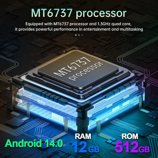 Nodizz Smart Pad15 Mini Tablet 10.1" 120Hz Display MTK6737 12GB RAM 512GB ROM Android14 7000mAh Tablets