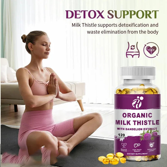 ✨ Milk Thistle Liver Detox Capsules – Antioxidant & Cleansing Support