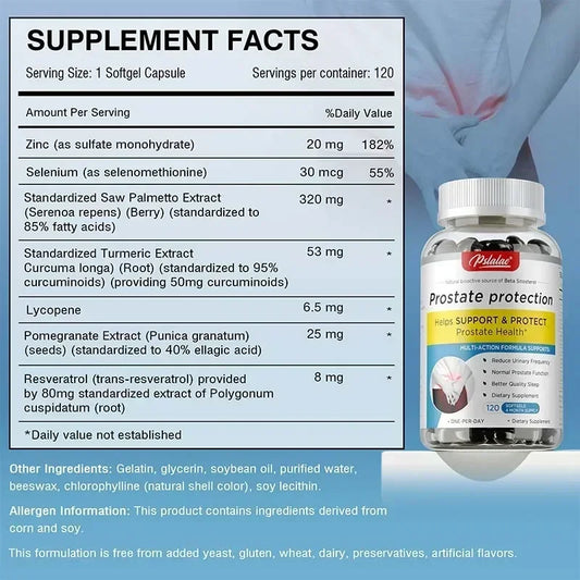 Prostate Protection Supplement – Supports Prostate, Urinary & Bladder Health, Reduces Discomfort & Frequent Urination