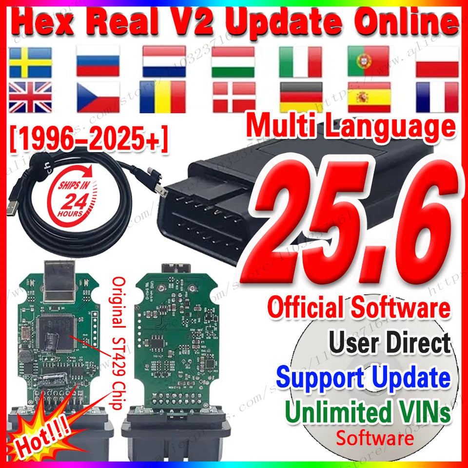 Best HEX Real V2 STM32F429 VGT6 V25.3 V24.7 Latest Online Update STM32F405 VET6 Support Many Languages Unlimited Most Stable