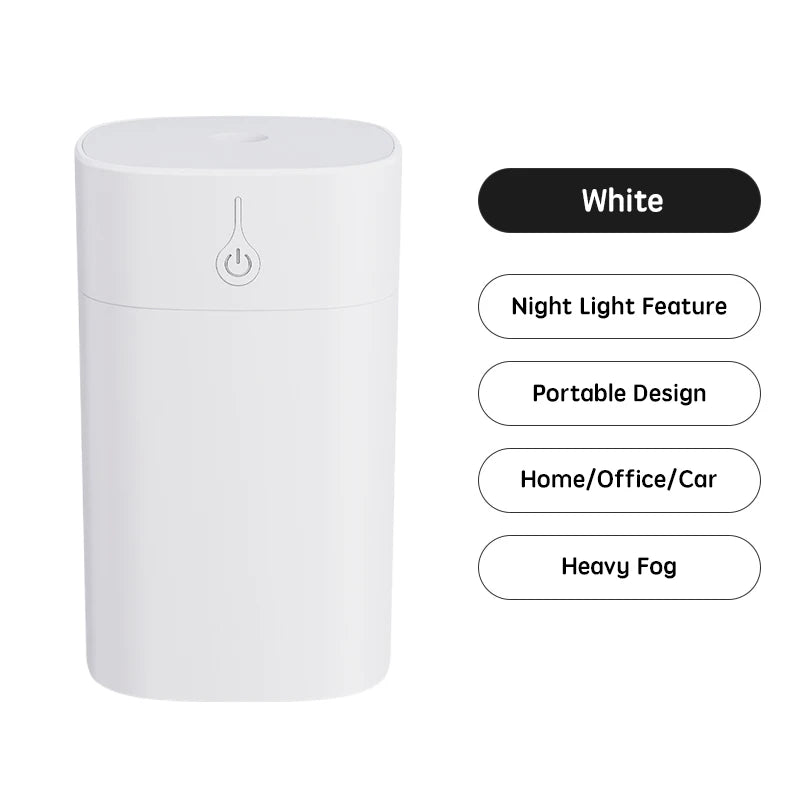 USB Mini Air Humidifier 400ml – Ultrasonic Aroma Essential Oil Diffuser for Home & Car with LED Color Lamp