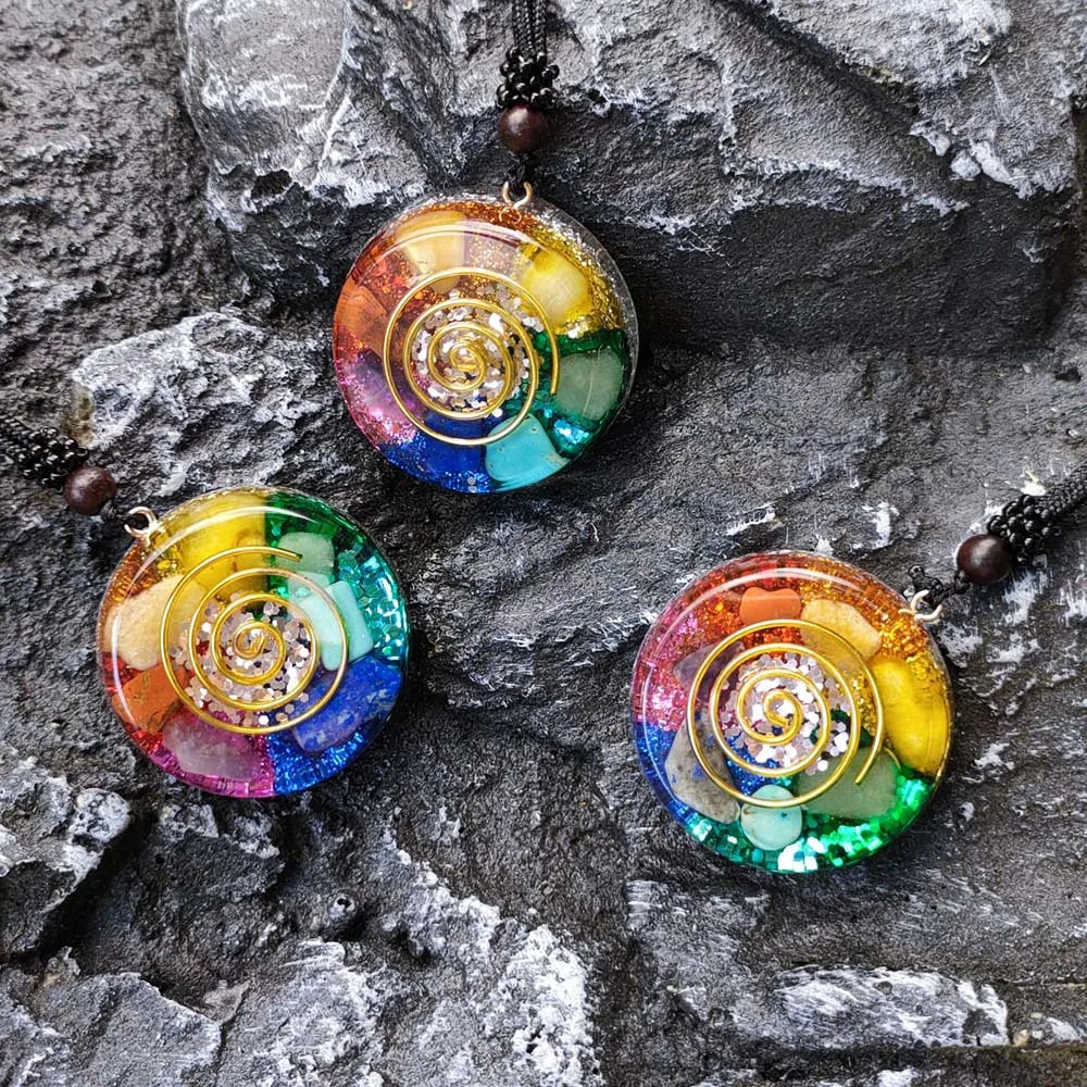 Orgonite Pendant Necklace – EMF Protection, Energy Generator & Chakra Healing Crystal