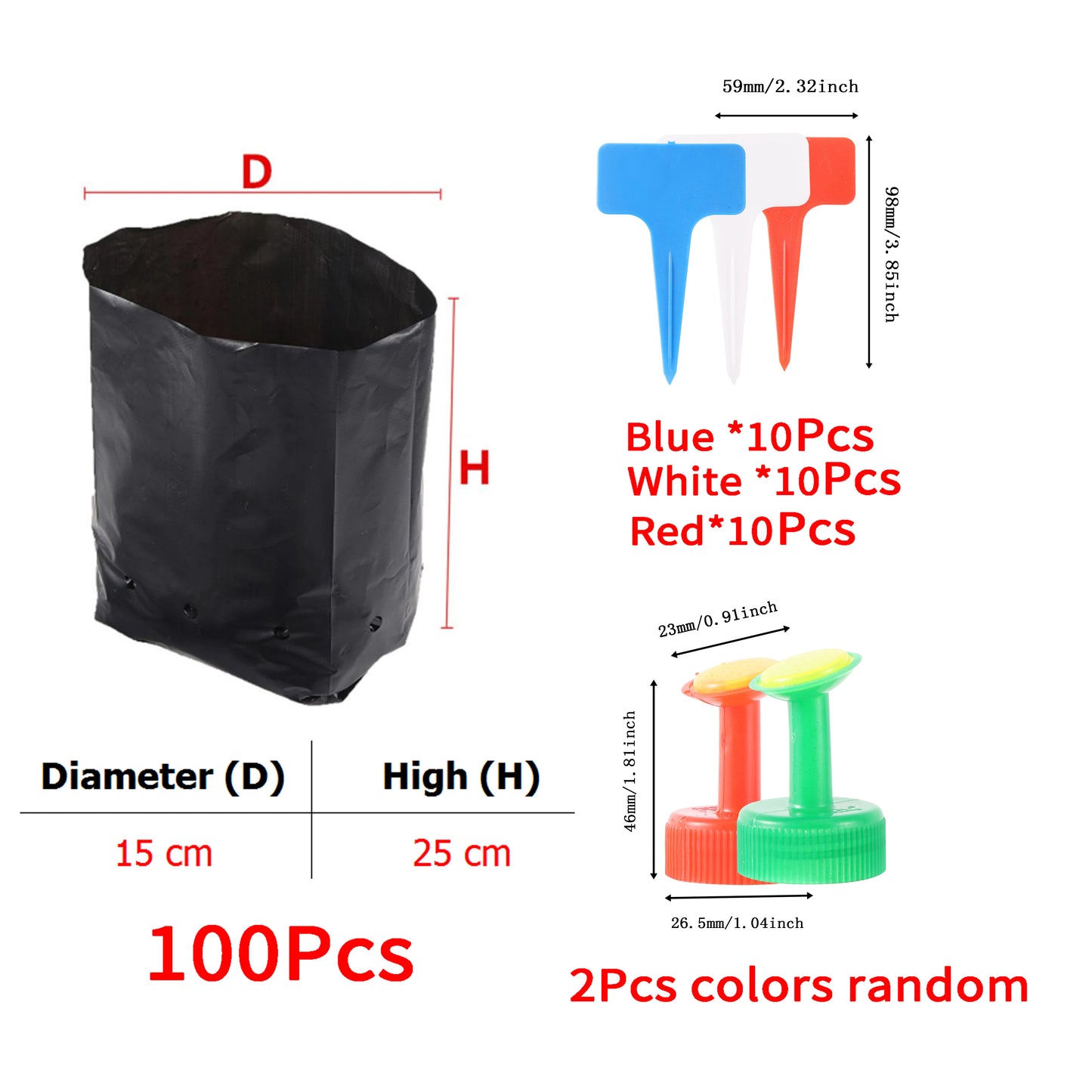 Black PE Plastic Seedling Planting Bags Nursery Breathable Pot plant growth kit Nutrition Grow Bag Garden Vegetable Container