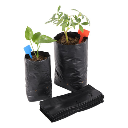 Black PE Plastic Seedling Planting Bags Nursery Breathable Pot plant growth kit Nutrition Grow Bag Garden Vegetable Container