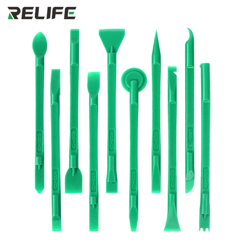 Relife rl-049C 10 in 1 Bilateral disassembly crowbar tools for mobile phone cpu IC Chips,20 shapes,Anti-static,High hardness