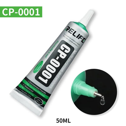 15/50ml CP-0001 Transparent Adhesive Clear Glue CP0002 Black Glue for Mobile Phone Middle Frame LCD Screen Glass Repair Glue