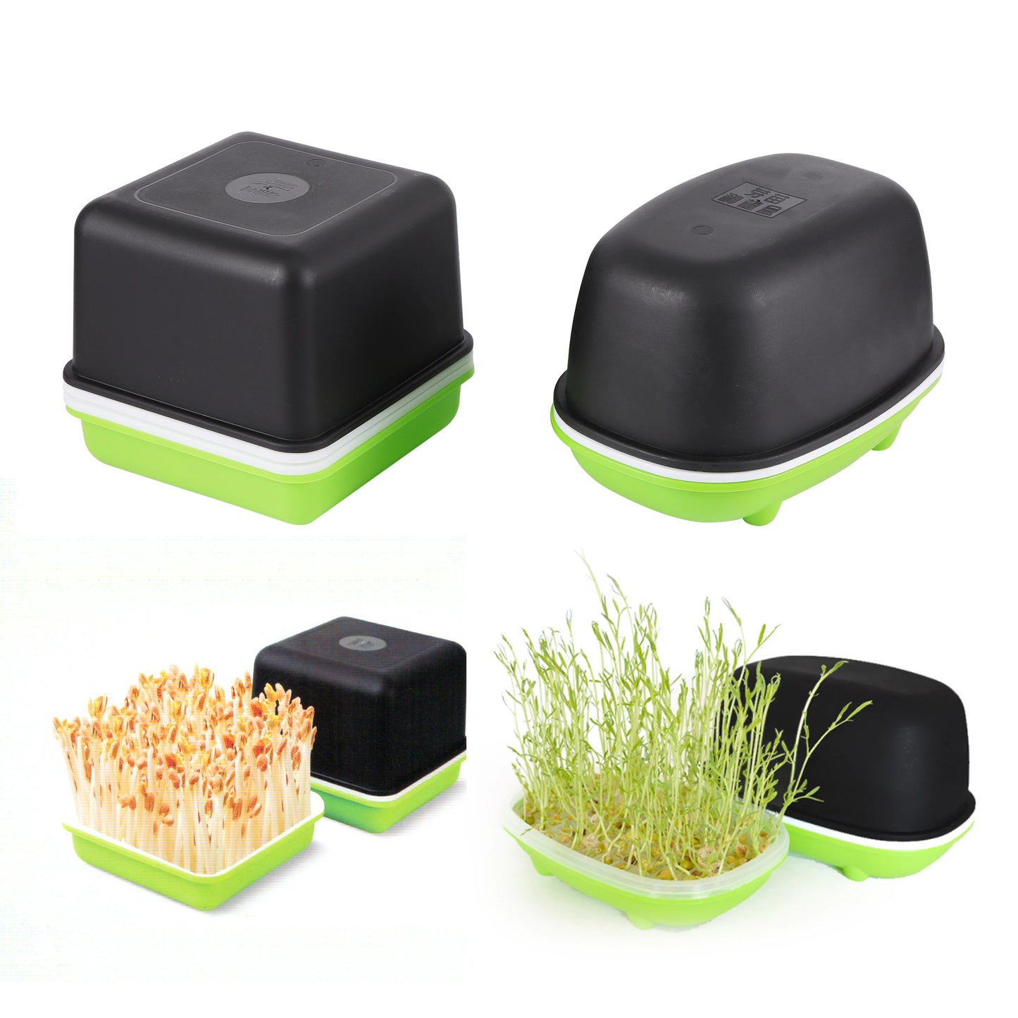 1Pc Seed Sprouts Tray Nursery Tray Hydroponic Mini Greenhouse Germination Kits for Sprout Planting Container Green Growing Tray