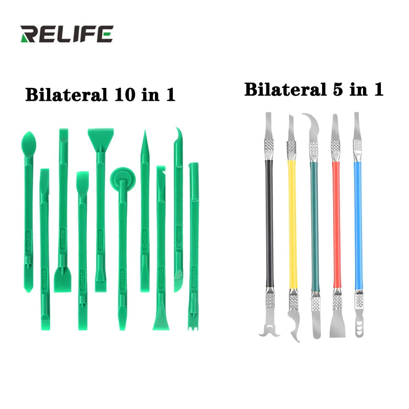 Relife rl-049C 10 in 1 Bilateral disassembly crowbar tools for mobile phone cpu IC Chips,20 shapes,Anti-static,High hardness