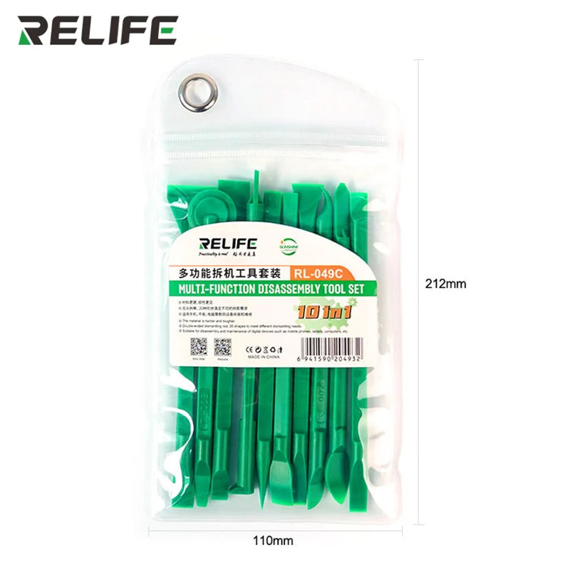 Relife rl-049C 10 in 1 Bilateral disassembly crowbar tools for mobile phone cpu IC Chips,20 shapes,Anti-static,High hardness