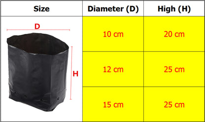 Black PE Plastic Seedling Planting Bags Nursery Breathable Pot plant growth kit Nutrition Grow Bag Garden Vegetable Container