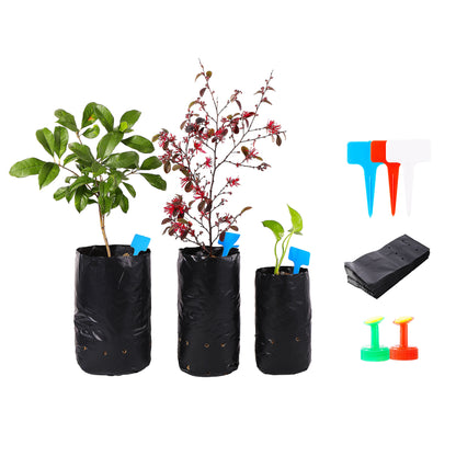 Black PE Plastic Seedling Planting Bags Nursery Breathable Pot plant growth kit Nutrition Grow Bag Garden Vegetable Container