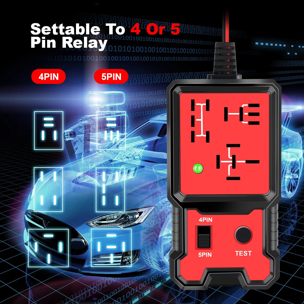 Car Relay & Voltage Tester – Universal 12V Automotive Relay Checker with LED Indicator