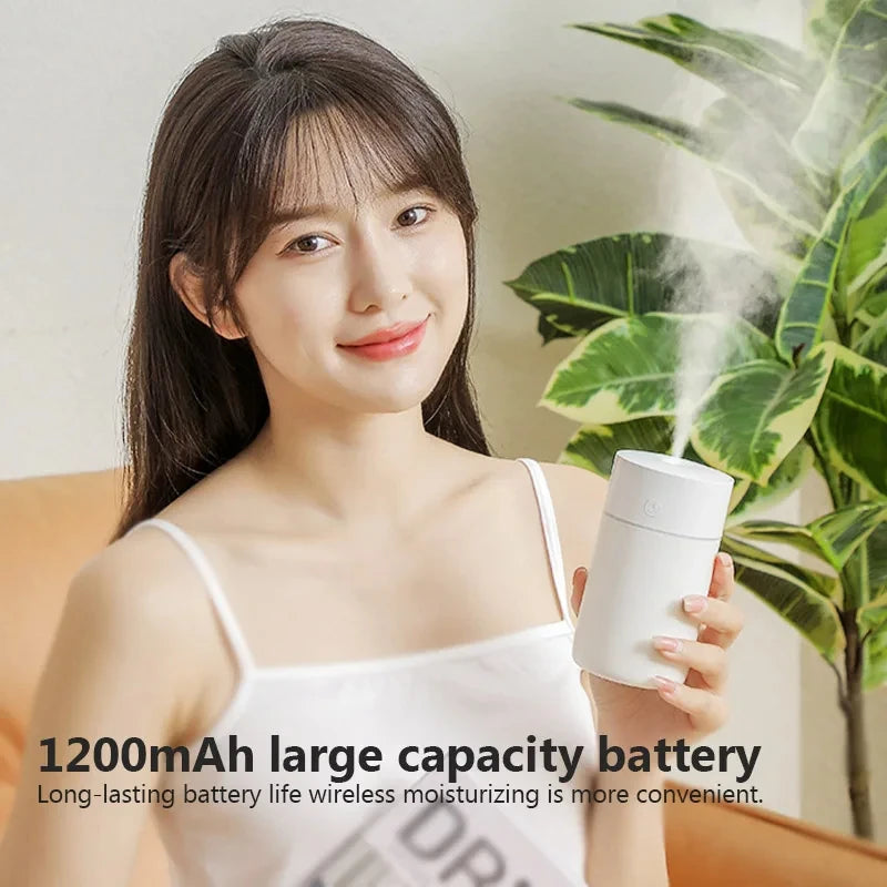 Colorful Portable USB Air Humidifier – Wireless Mini Home & Car Aroma Essential Oil Diffuser