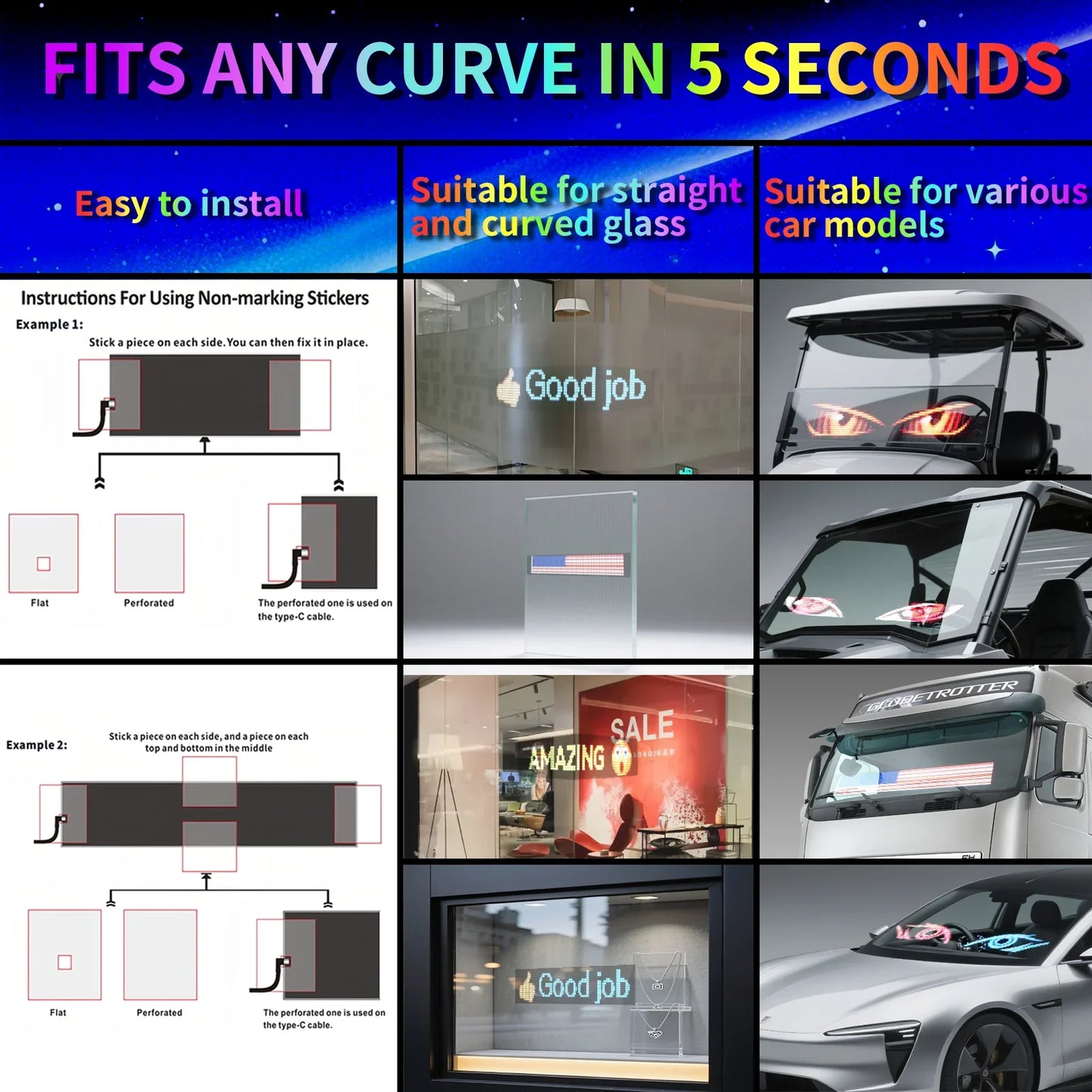 AI Voice LED Matrix Pixel Panel Light | Programmable Car Devil Eyes, Remote & APP Control, USB DIY Display