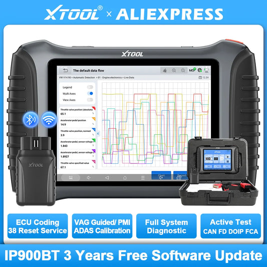 XTOOL InPlus IP900BT Bluetooth Automotive Diagnostic Tool | ECU Coding, 41+ Resets, Full-System Scanner (Lifetime Free Use)