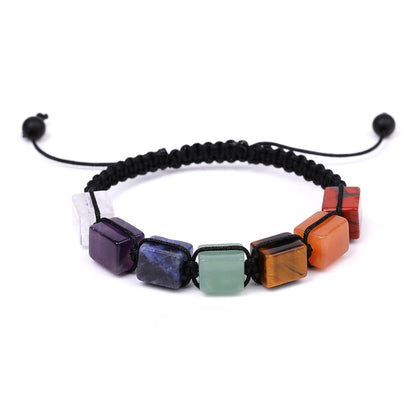 Classic 7 Chakra Beads Bracelet Natural Stone Black Rope Braided Yoga Reiki Healing Balance Bracelets & Bangles Meditation Gift
