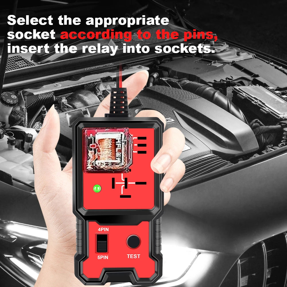 Car Relay & Voltage Tester – Universal 12V Automotive Relay Checker with LED Indicator