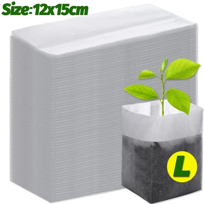 100/500PCS Non-woven Biodegradable Nursery Grow Bags Plants Seed Grow Pockets Garden Flower Vegetable Seedling Care Accessories