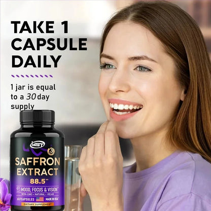 ✨ Natural Saffron Supplement – Mood, Focus, Vision & Energy Support