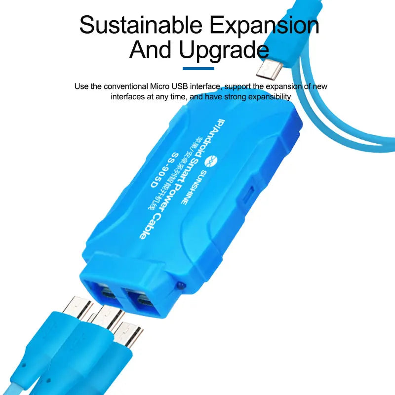 SUNSHINE SS-905D V10.0 New Phone Smart Power Cable For iPhone 6S-16 Pro Max Samsung Huawei DC Power Supply Current Testing Cable