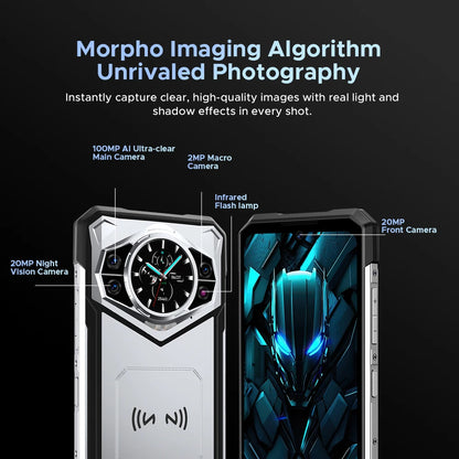 DOOGEE S200 5G Rugged Phone – 6.72" 120Hz Display, 12GB+256GB, 100MP AI Camera, 10100mAh Battery (Android 14, NFC)