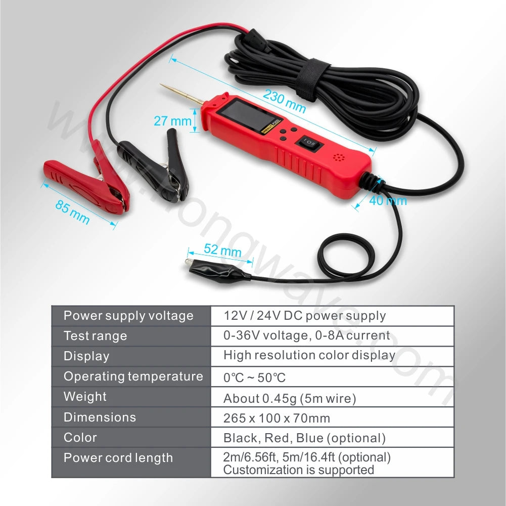 12/24V P200 Car Electric Circuit Tester Probe Pen Tester Voltage Resistant Test Voltage Power Probe Kit Auto Battery Test