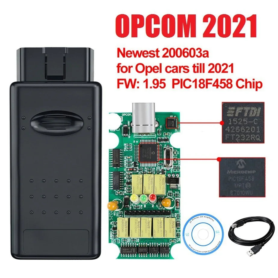 OPCOM Diagnostic Tool for Opel – OBD Scanner with PIC18F458 FTDI CAN BUS | Firmware V1.70 / V1.95 / V1.99