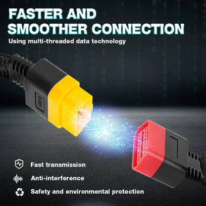 Universal 16-Pin OBD-II Extension Cable – Male to Female Auto Diagnostic Connector