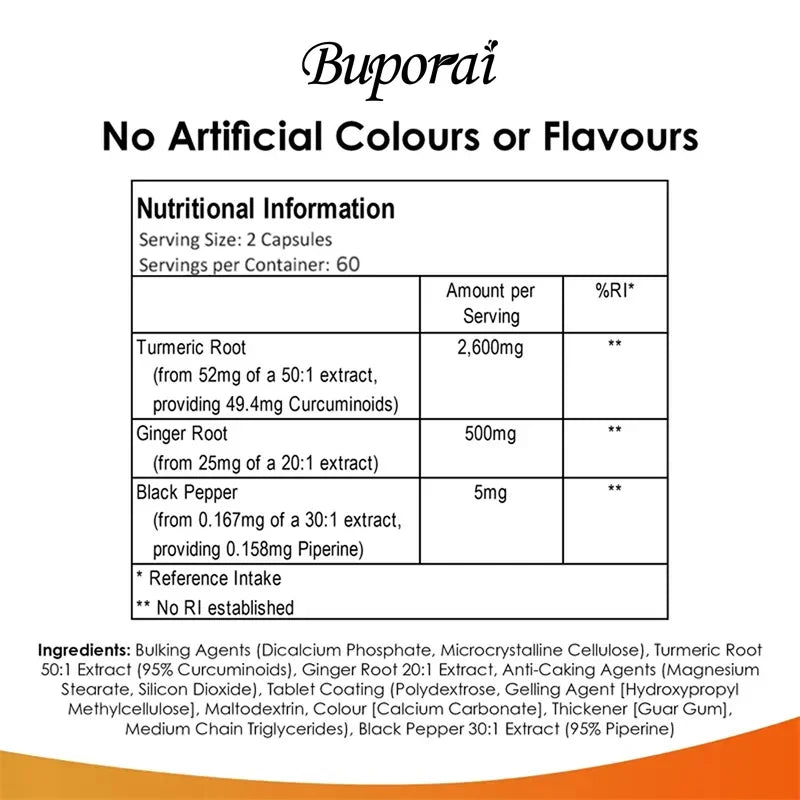 ✨ 3-in-1 Turmeric Ginger & Pepper 2600 mg – Joint, Digestive & Immune Support