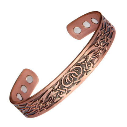 Vintage European and American style magnetic energy wristband bracelet, antique copper magnetic trendy accessory