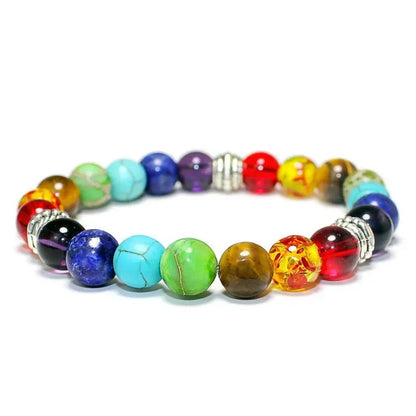 Classic 7 Chakra Beads Bracelet Natural Stone Black Rope Braided Yoga Reiki Healing Balance Bracelets & Bangles Meditation Gift