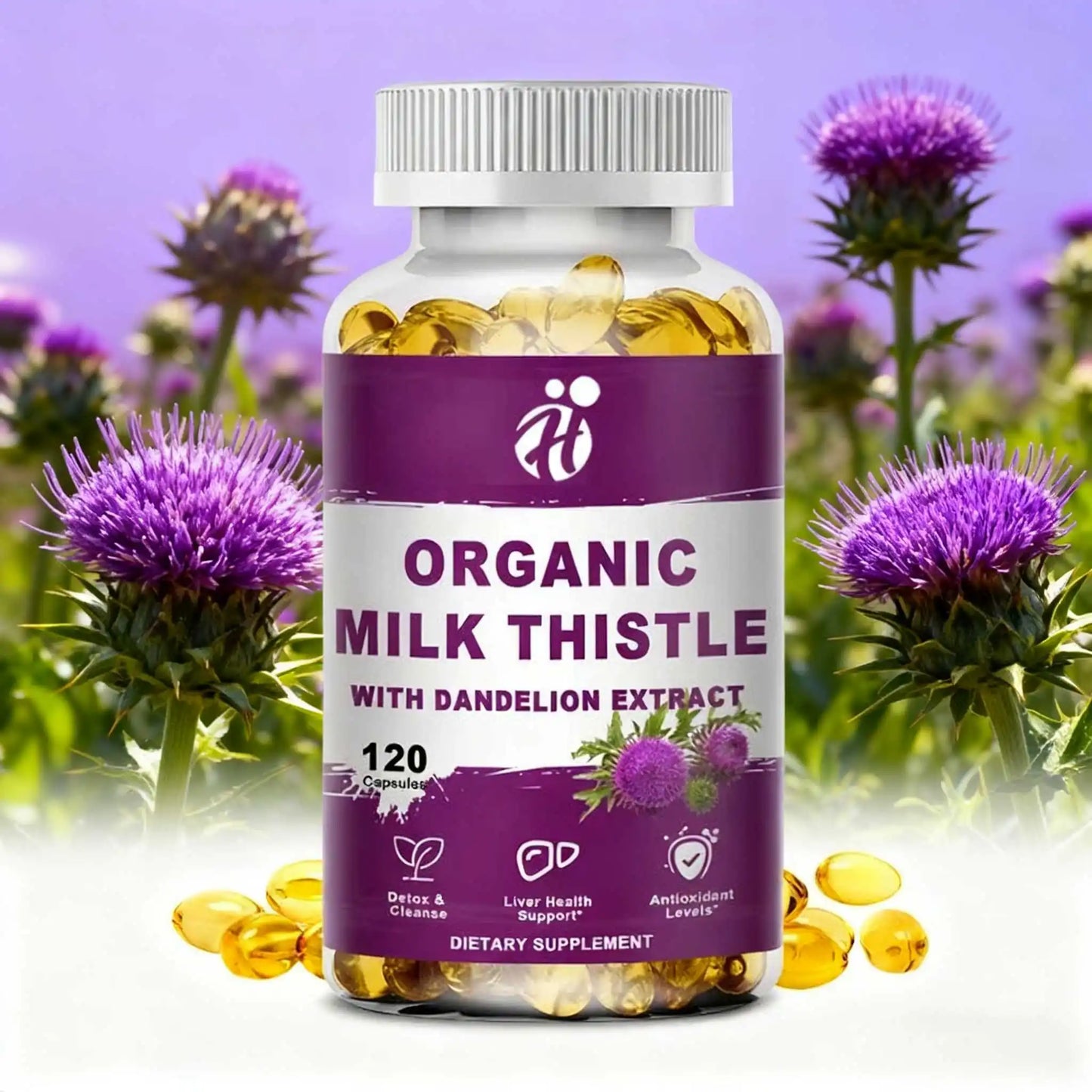 ✨ Milk Thistle Liver Detox Capsules – Antioxidant & Cleansing Support