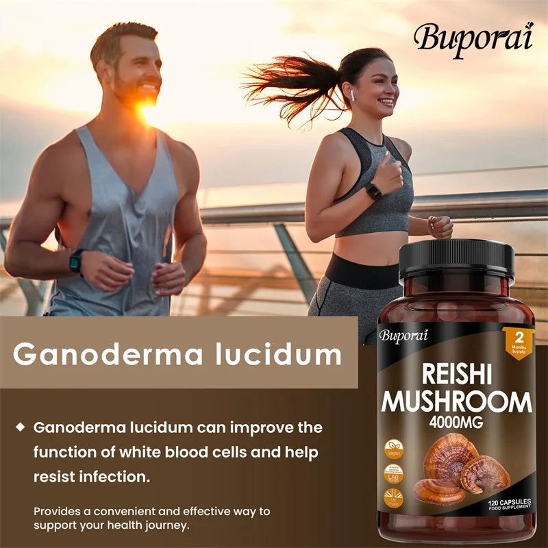 Reishi Mushroom Capsules 4000mg – Immune Support, Boosts Cellular Energy & White Blood Cell Function