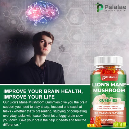 Lion’s Mane Mushroom Gummies – Brain Support, Focus & Mental Clarity