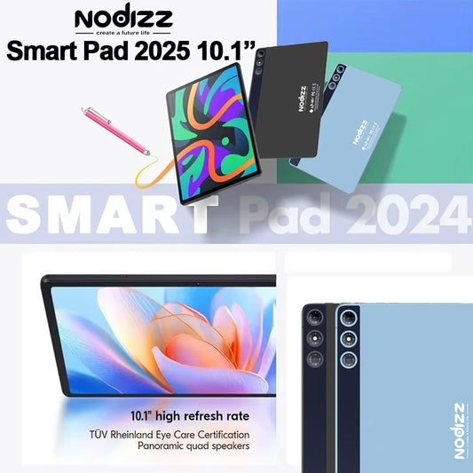 Nodizz Smart Pad15 Mini Tablet 10.1" 120Hz Display MTK6737 12GB RAM 512GB ROM Android14 7000mAh Tablets