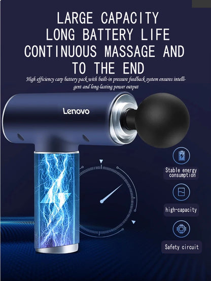 Original Lenovo Fascia Gun N2/N3 Series – Professional Muscle Massager with LED Touch Screen & 6–8 Interchangeable Heads