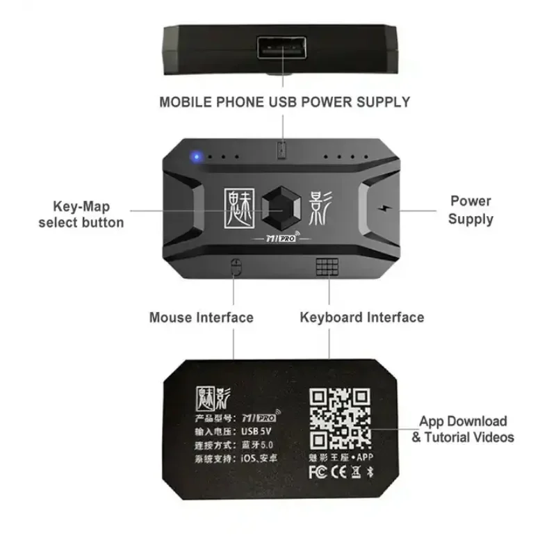 M1 Pro Mobile Game Controller 4-in-1 Adapter | iOS & Android Compatible