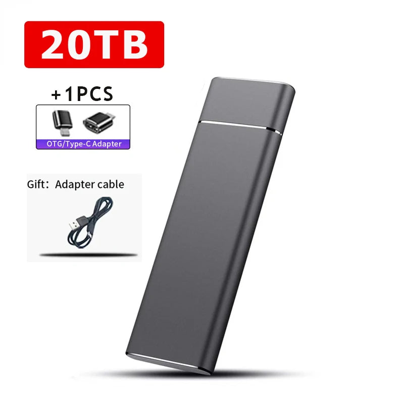 External 2TB /8TB/16TB/20TB / 30TB SSD – High-Speed Portable Solid State Drive with Type-C & USB 3.1 Interface for PC, Laptop & Mac