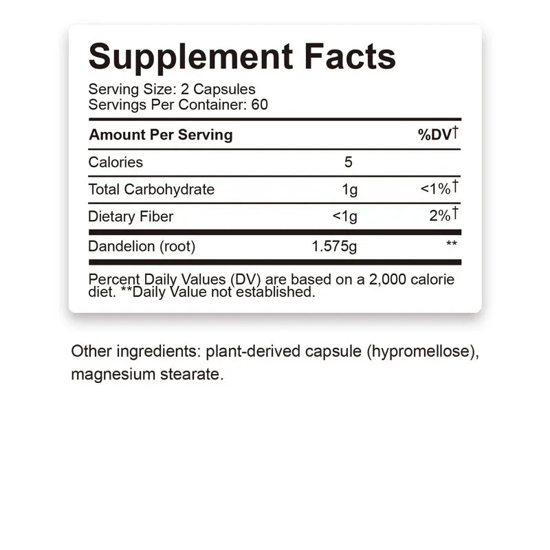 ✨ Dandelion Root Capsules – Liver Detox & Immune Support