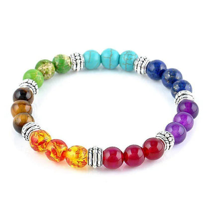 Classic 7 Chakra Beads Bracelet Natural Stone Black Rope Braided Yoga Reiki Healing Balance Bracelets & Bangles Meditation Gift