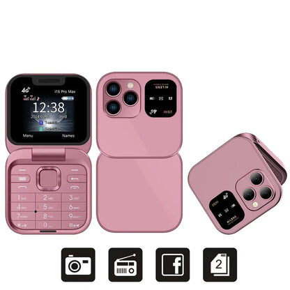 📞 2025 SERVO i16 Pro 4G Mini Fold Mobile Phone – Dual SIM | Call Recording | Speed Dial | Flashlight | Compact Fold Design