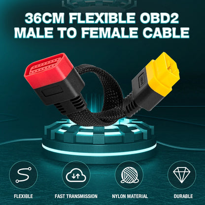 Universal 16-Pin OBD-II Extension Cable – Male to Female Auto Diagnostic Connector