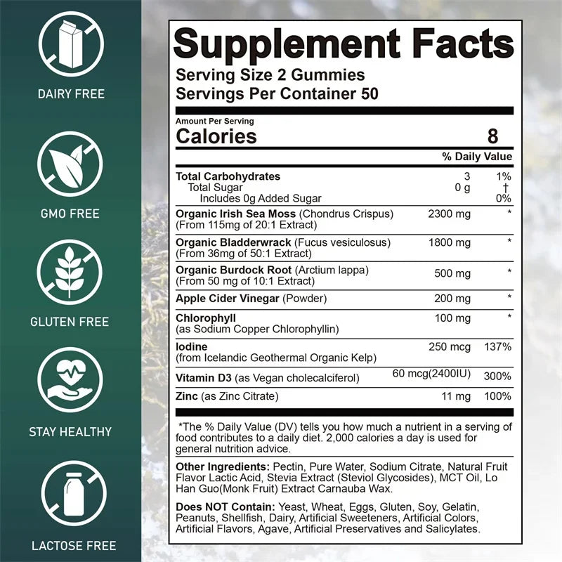 ✨ Sea Moss Gummies 5000mg – Immunity, Thyroid & Beauty Support