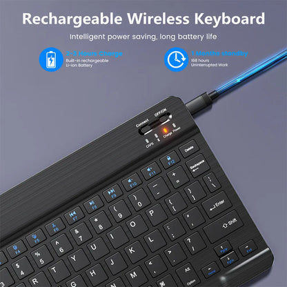 Bluetooth Wireless Keyboard & Mouse | Multilingual for iOS, Android & Windows Tablets – Compatible with iPad Air, Mini, and Pro (Spanish, Korean, Portuguese, Russian + More)