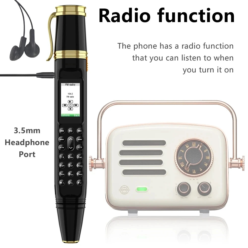 SERVO BM111 Pen Style Mobile Phone – Dual SIM | Magic Voice | Bluetooth Dialer | 3-in-1 Pen & Mini Fan | 2G GSM