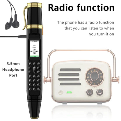 SERVO BM111 Pen Style Mobile Phone – Dual SIM | Magic Voice | Bluetooth Dialer | 3-in-1 Pen & Mini Fan | 2G GSM